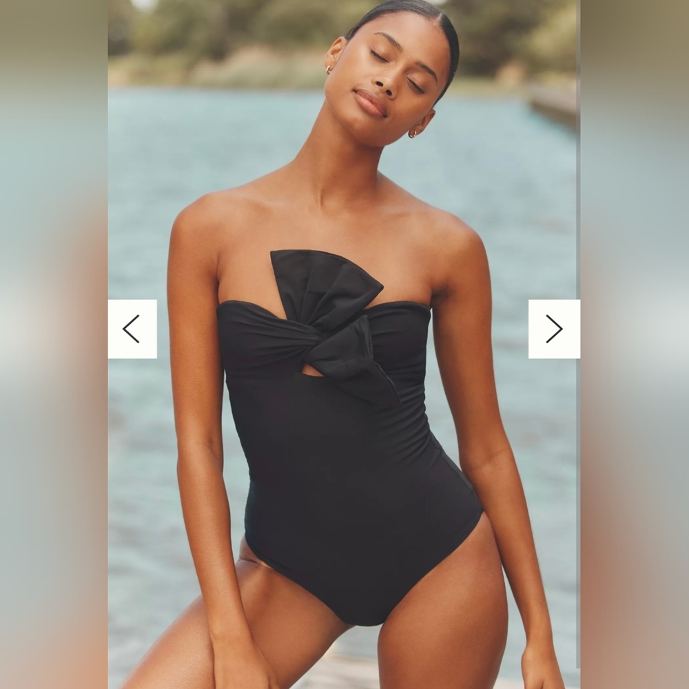NWT Anthropologie Juan de Dios Malaga One-Piece Swimsuit, Black Size Medium